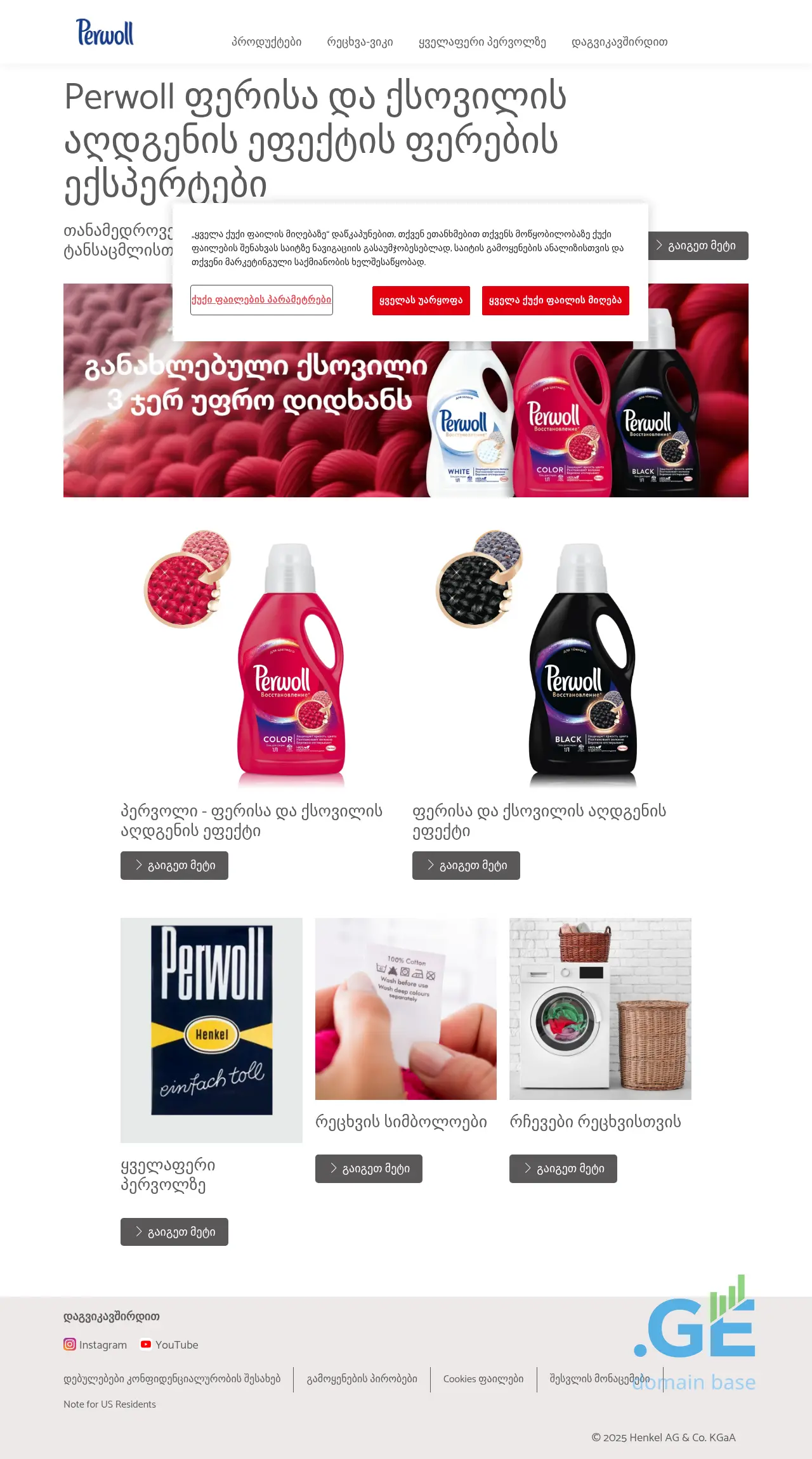 Screenshot of the site perwoll.ge