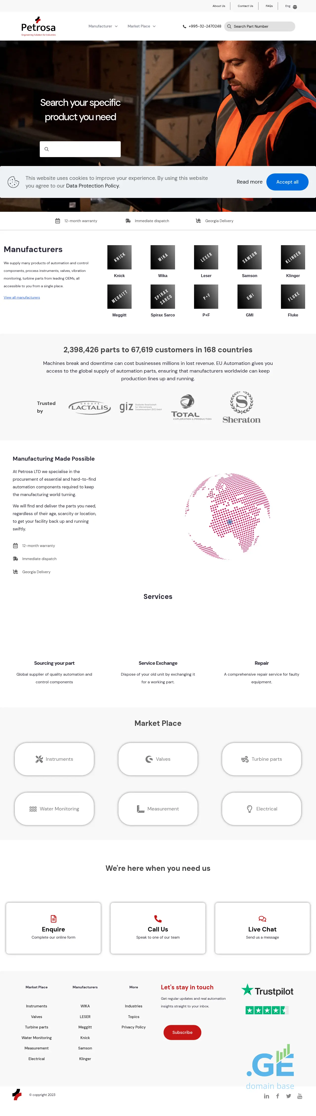 Screenshot of the site petrosa.ge