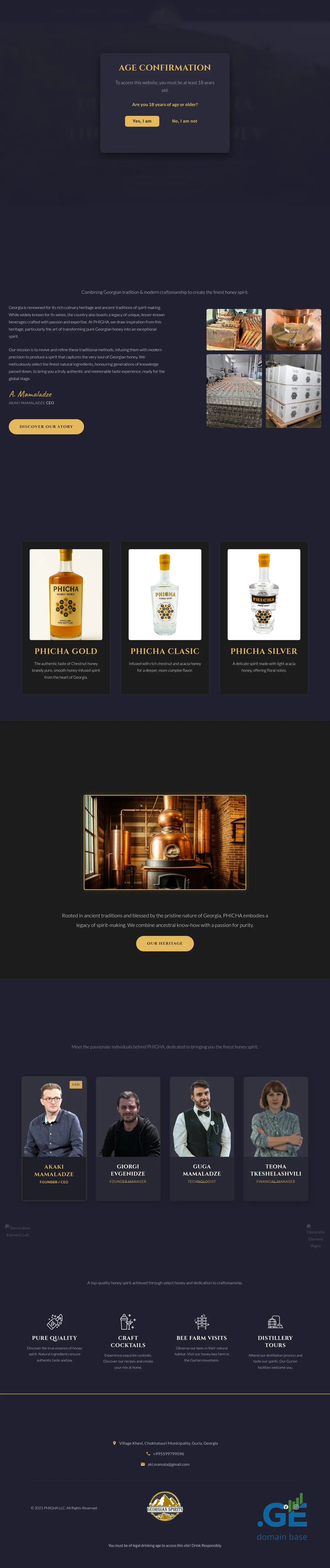 Screenshot of the site phicha.ge