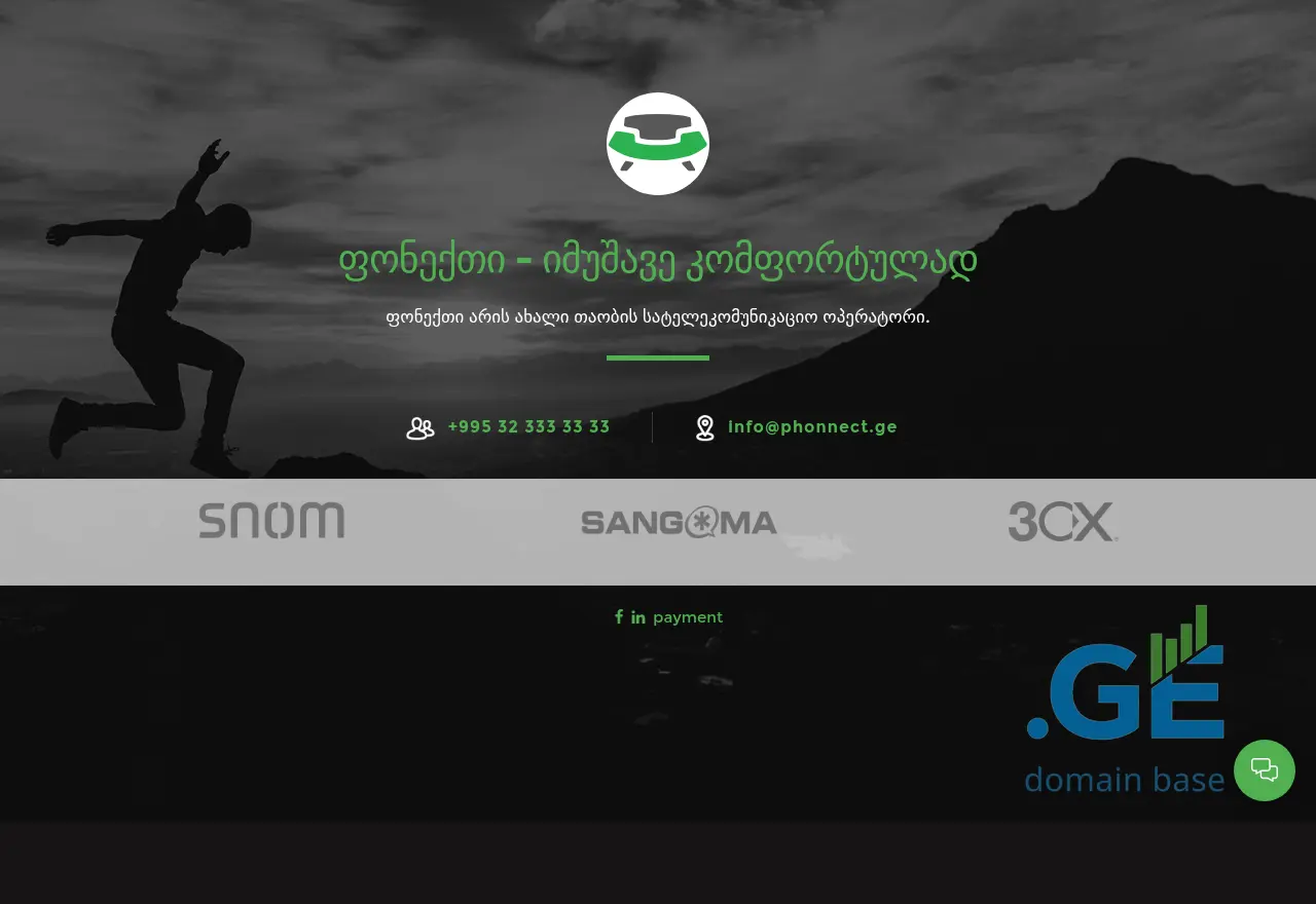 Screenshot of the site phonnect.ge