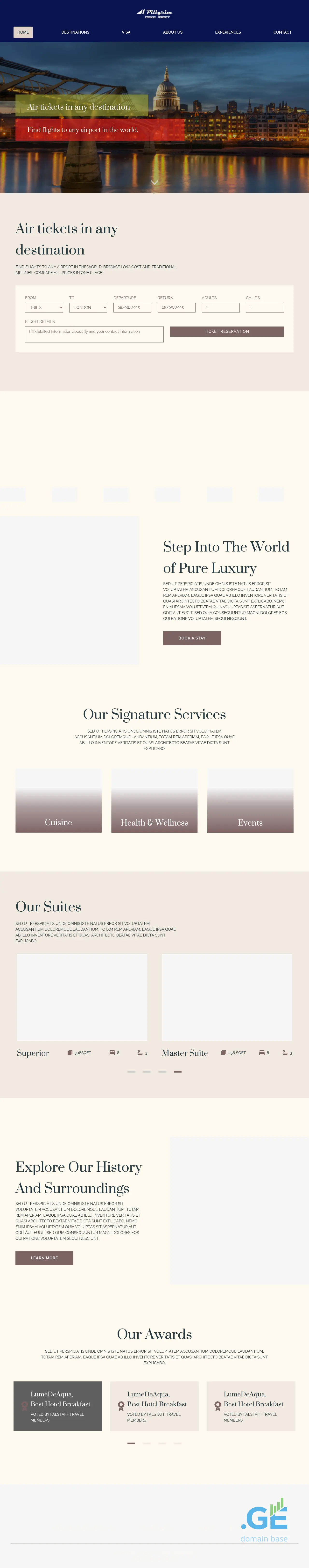 Screenshot of the site piligrim.ge