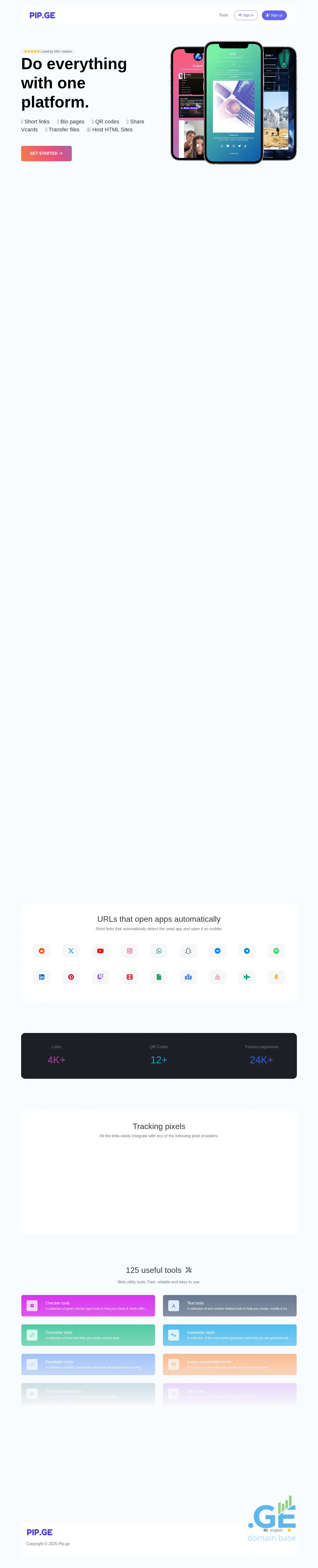 Screenshot of the site pip.ge