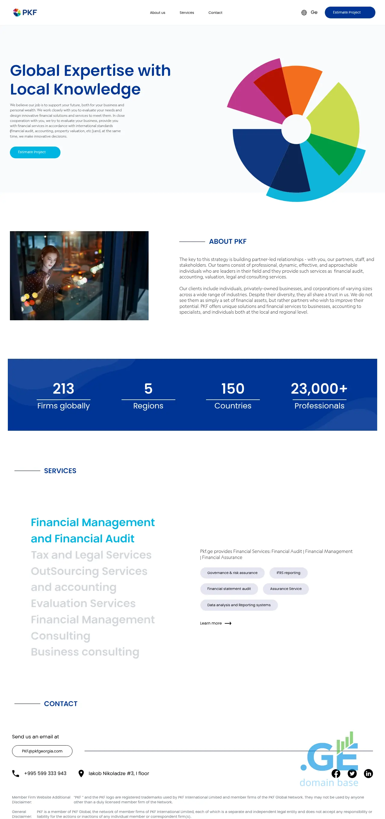 Screenshot of the site pkf.ge