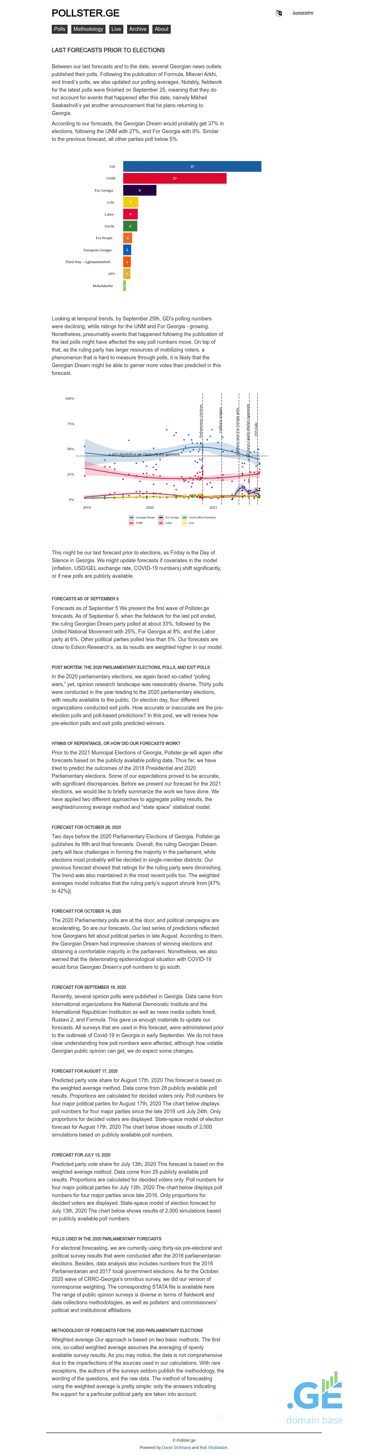 Screenshot of the site pollster.ge
