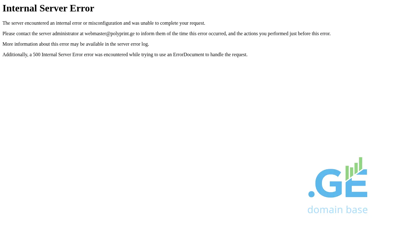 Screenshot of the site polyprint.ge