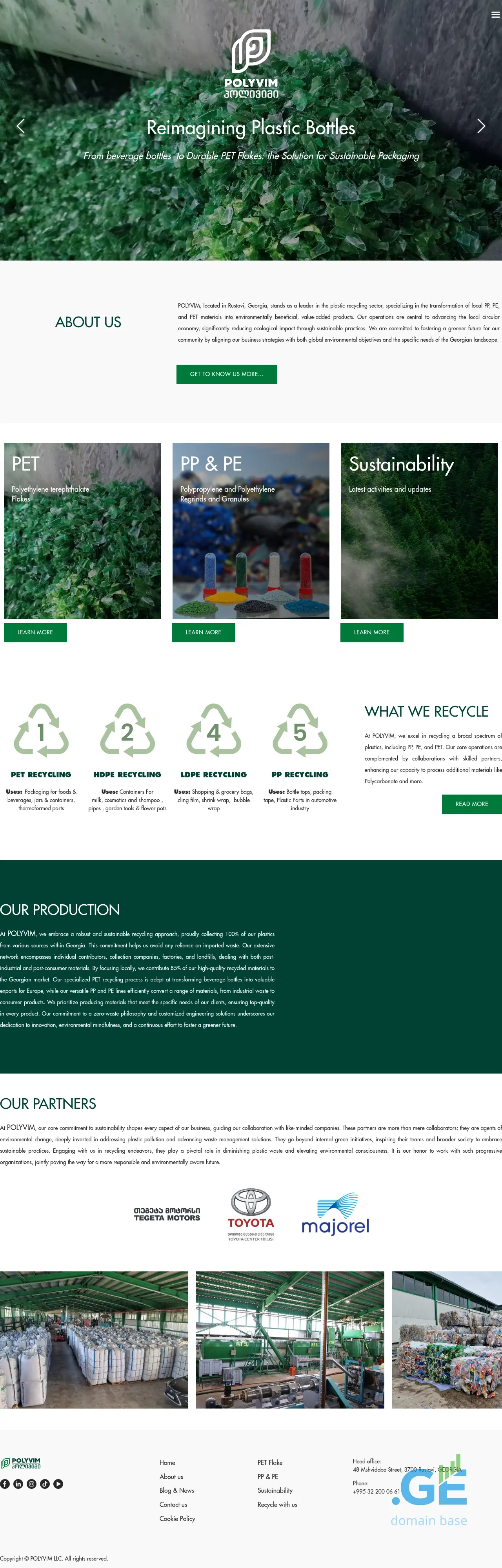 Screenshot of the site polyvim.ge