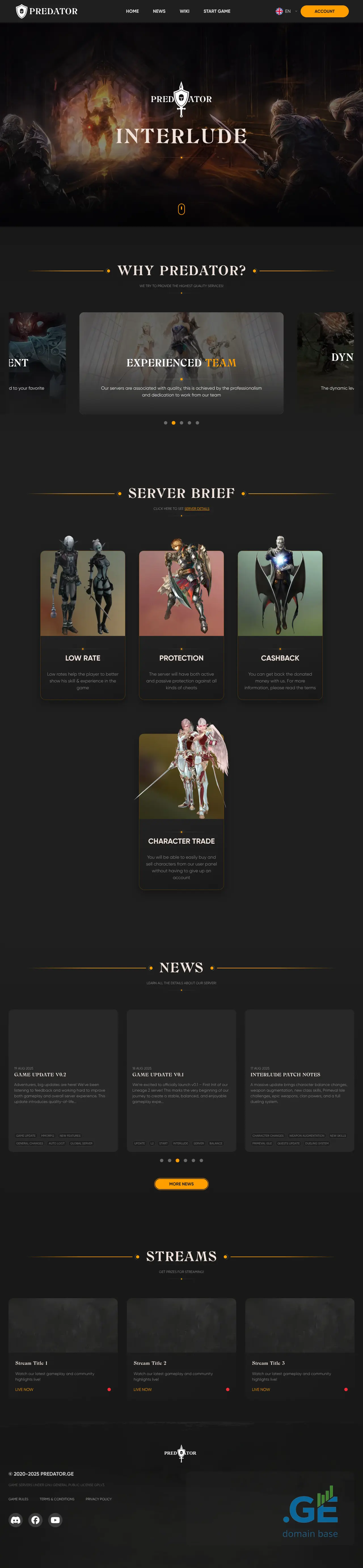 Screenshot of the site predator.ge