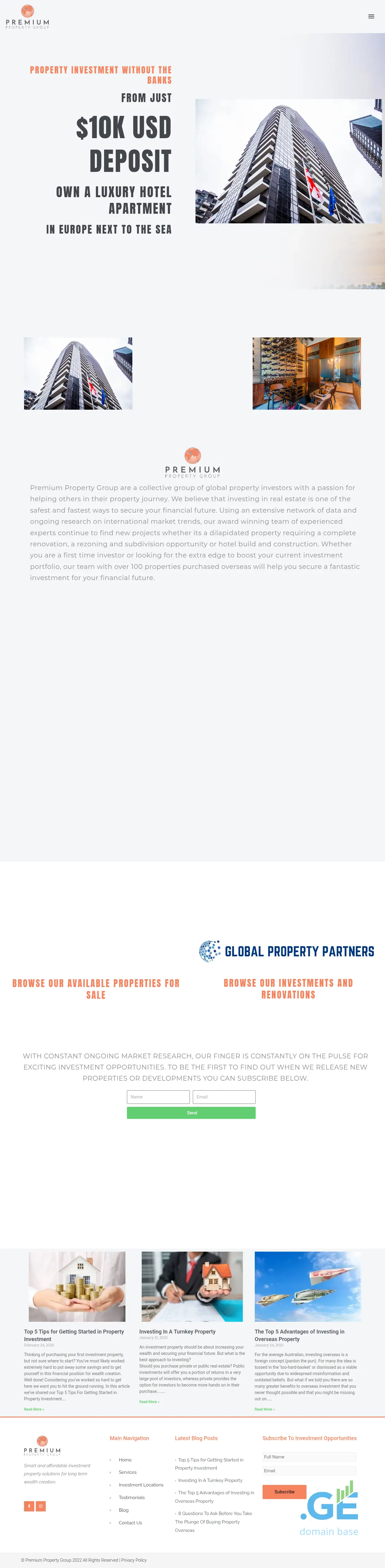Screenshot of the site premiumpropertygroup.ge