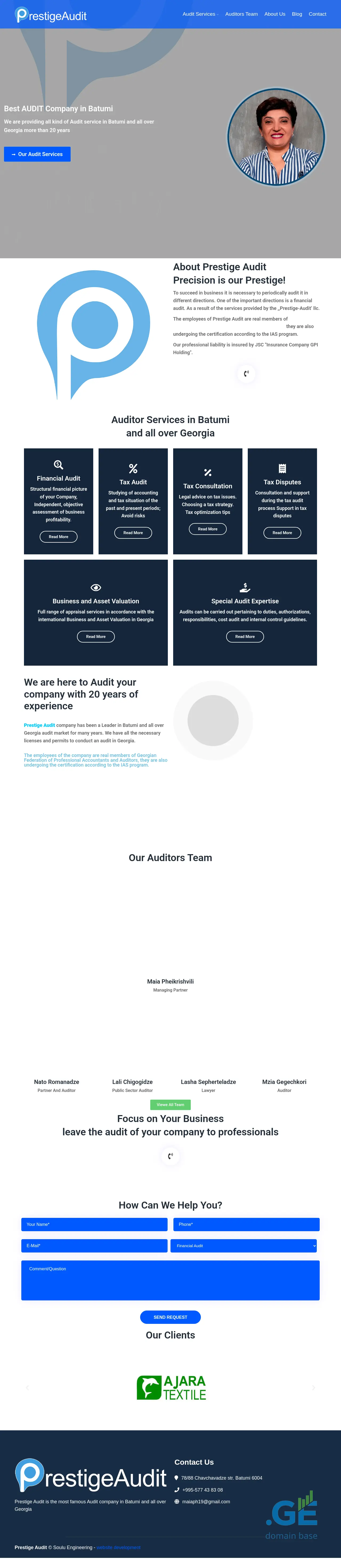 Screenshot of the site prestigeaudit.ge