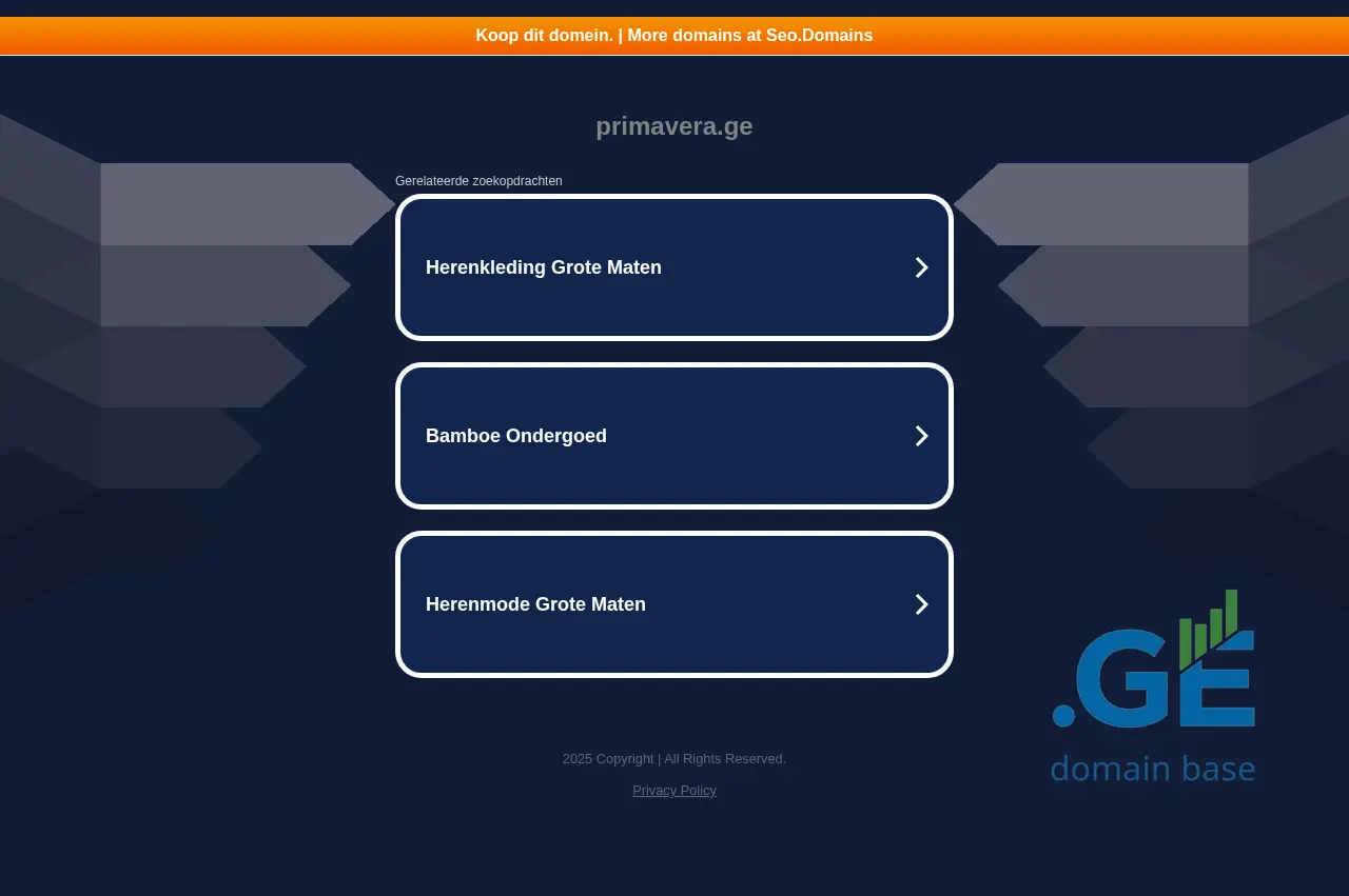 Screenshot of the site primavera.ge