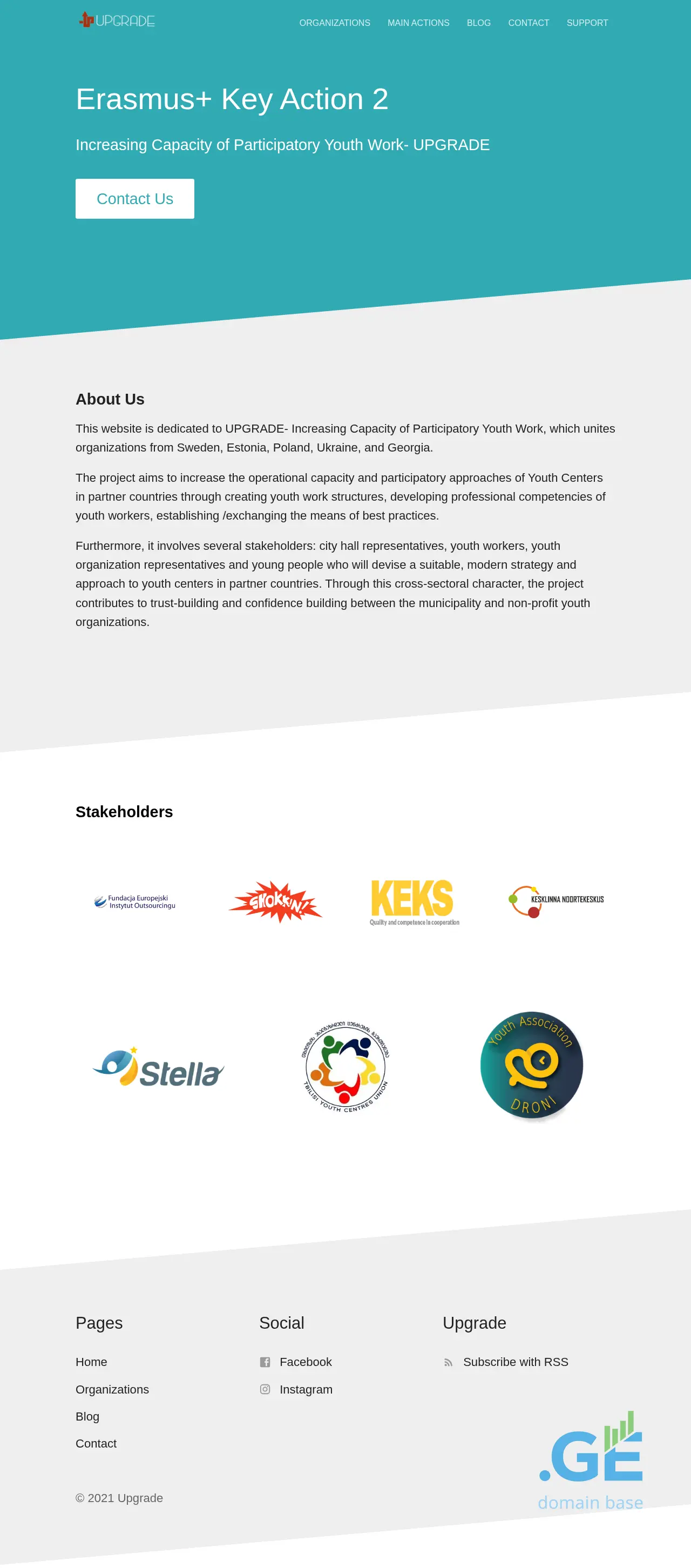 Screenshot of the site projectupgrade.ge