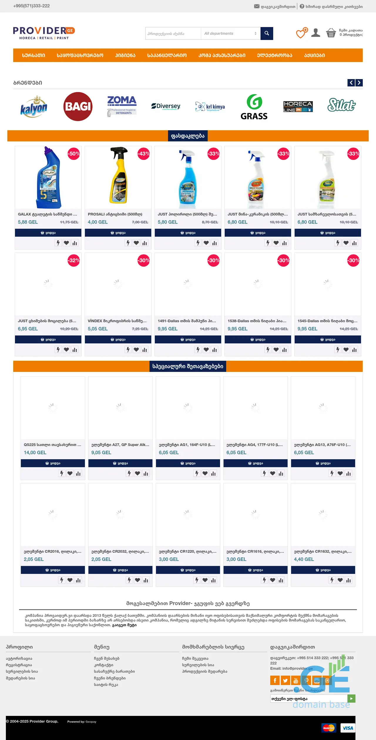 Screenshot of the site providergroup.ge