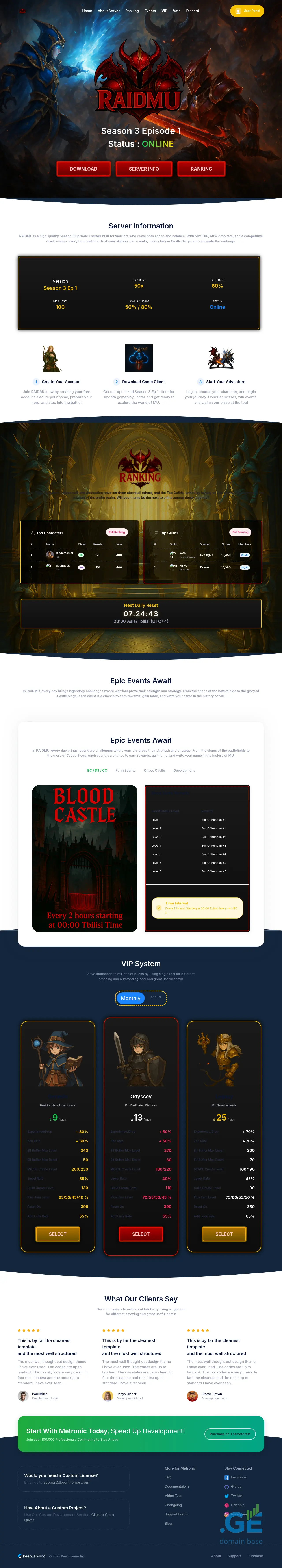 Screenshot of the site raidmu.ge