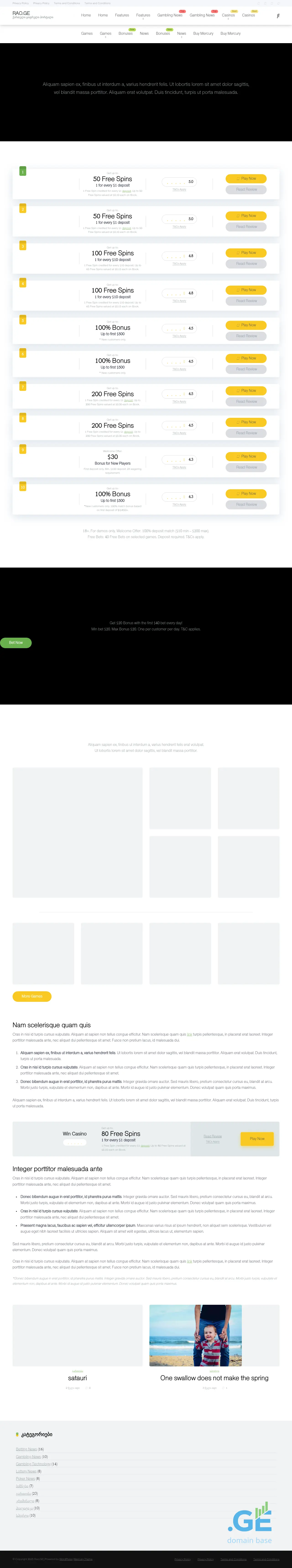 Screenshot of the site rao.ge