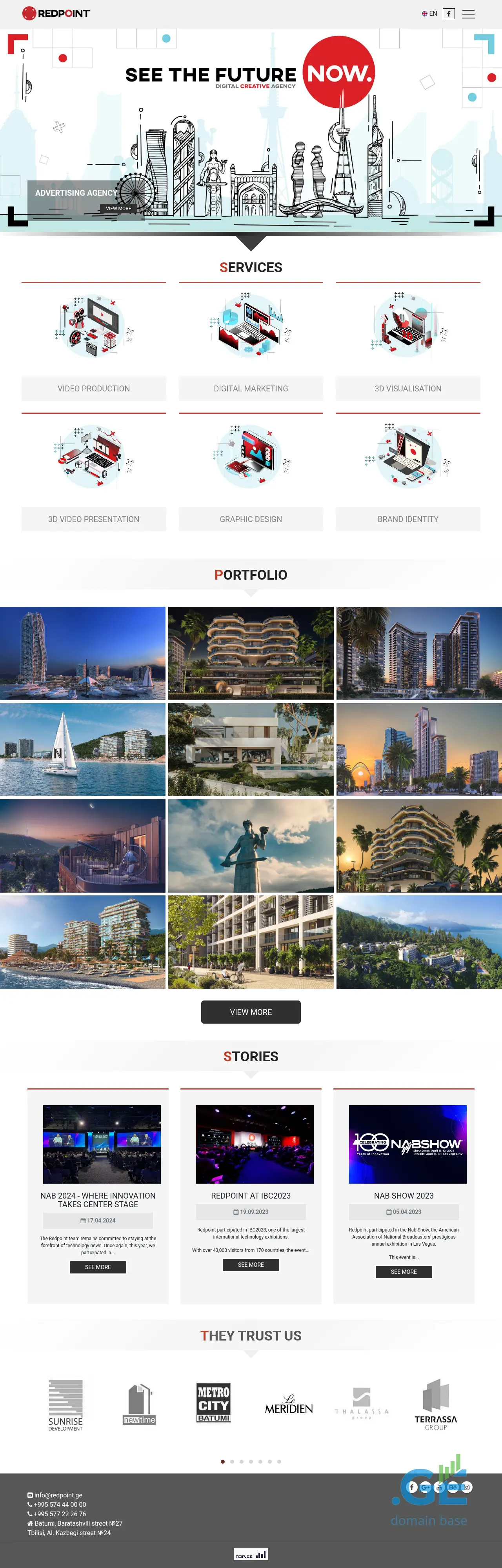 Screenshot of the site redpoint.ge
