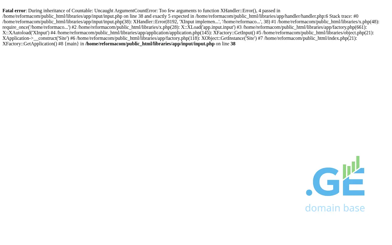 Screenshot of the site reforma.com.ge