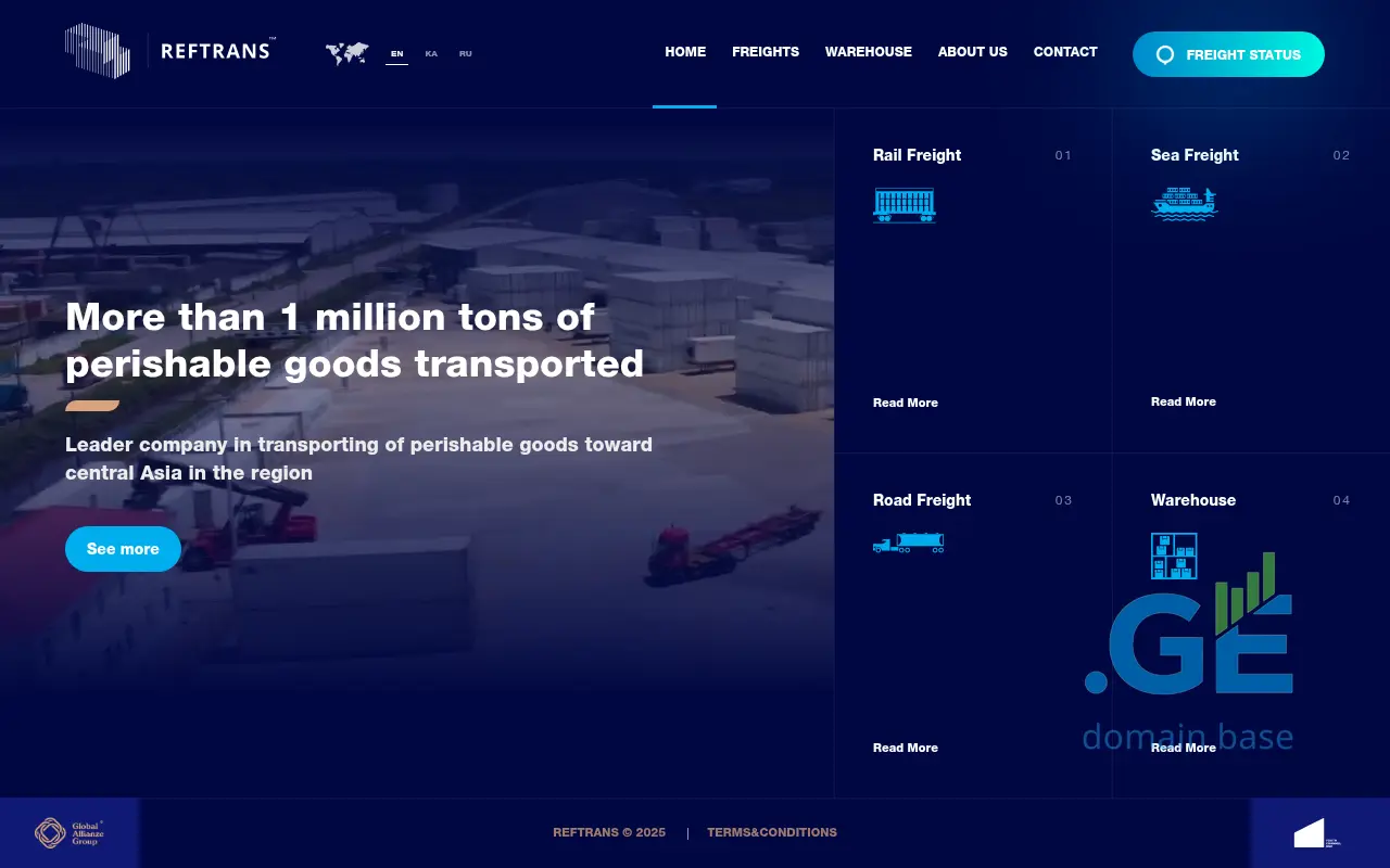 Screenshot of the site reftrans.ge