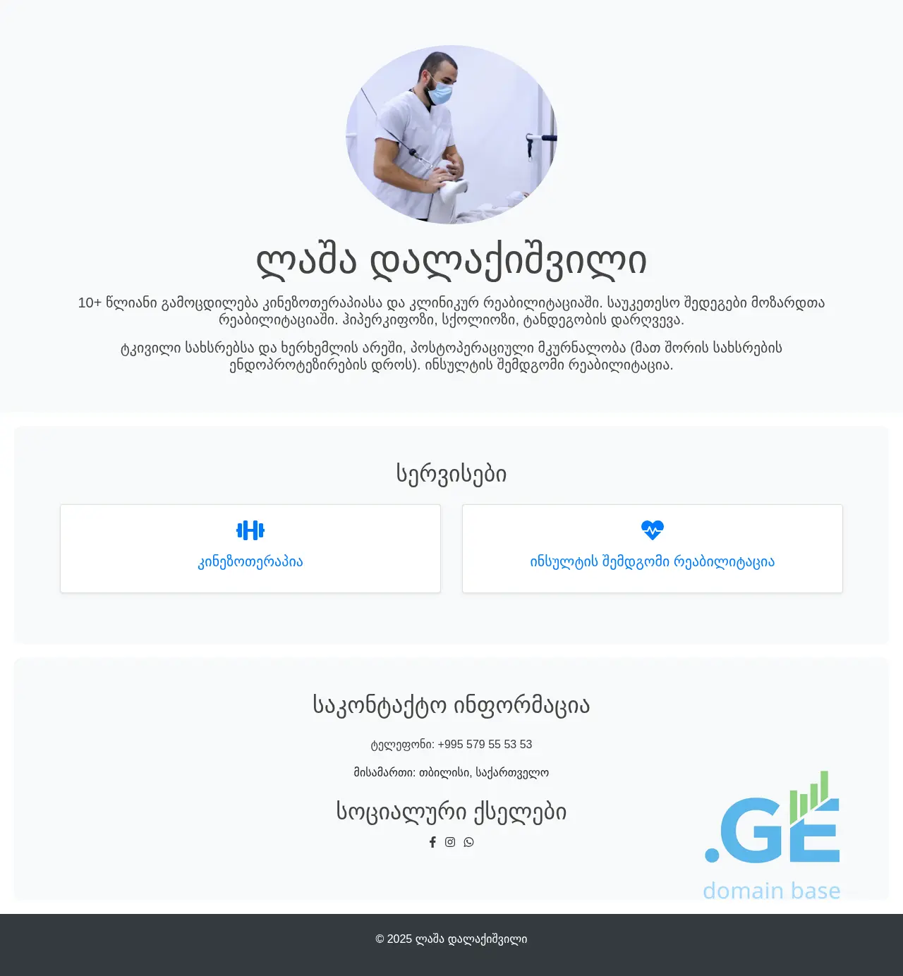 Screenshot of the site rehab.ge