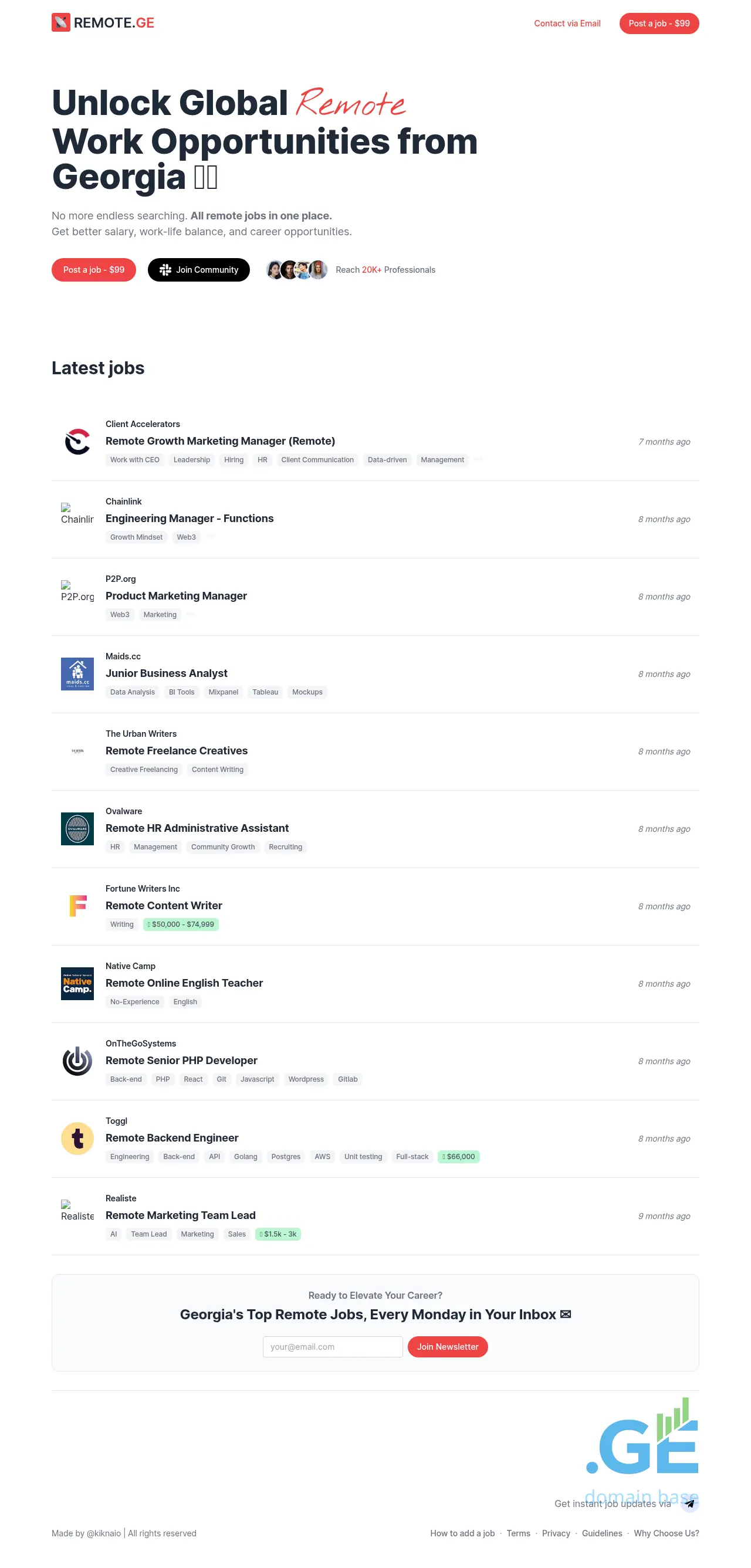 Screenshot of the site remote.ge