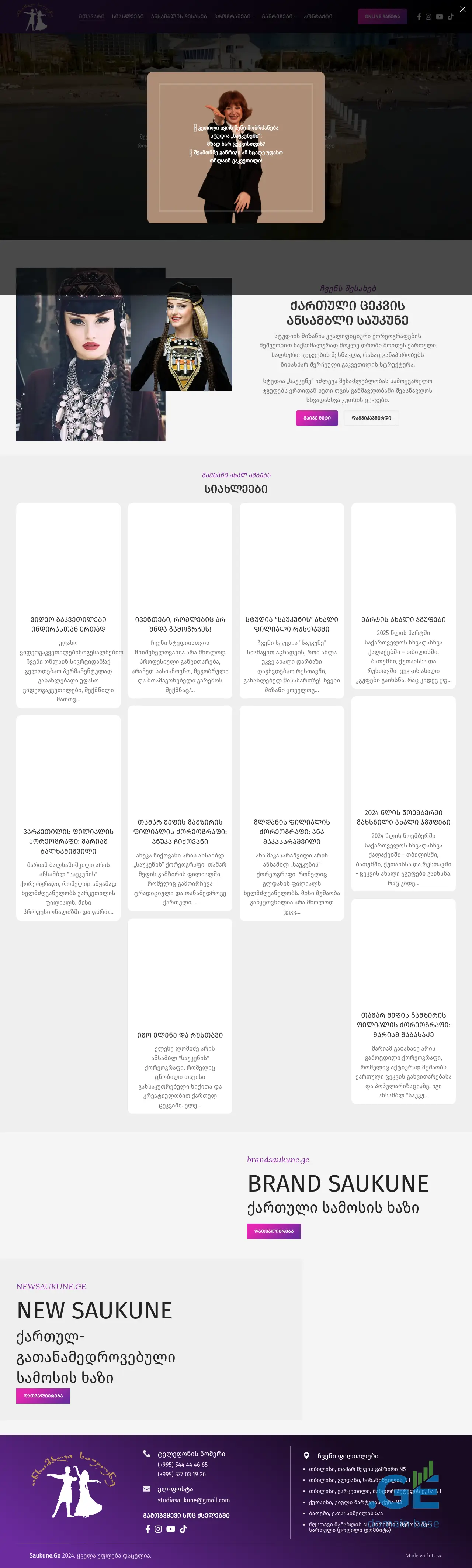 Screenshot of the site saukune.ge