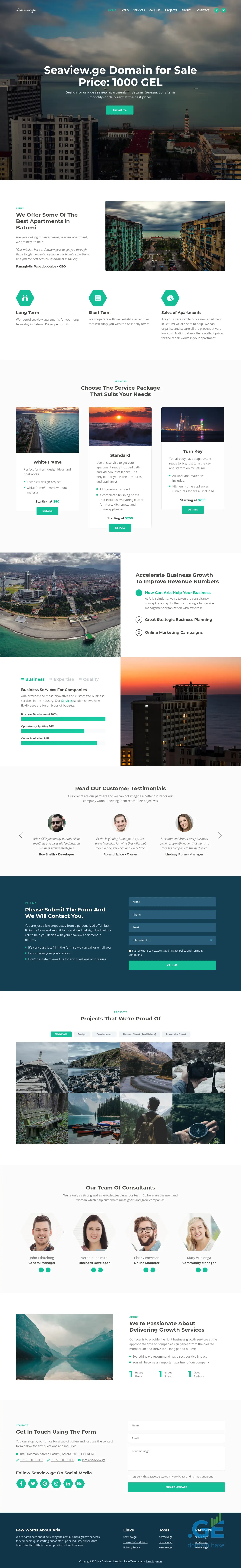 Screenshot of the site seaview.ge