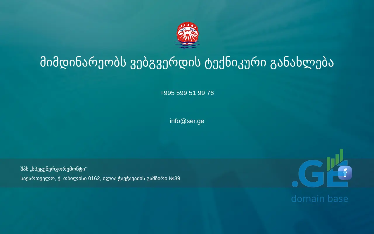 Screenshot of the site ser.ge