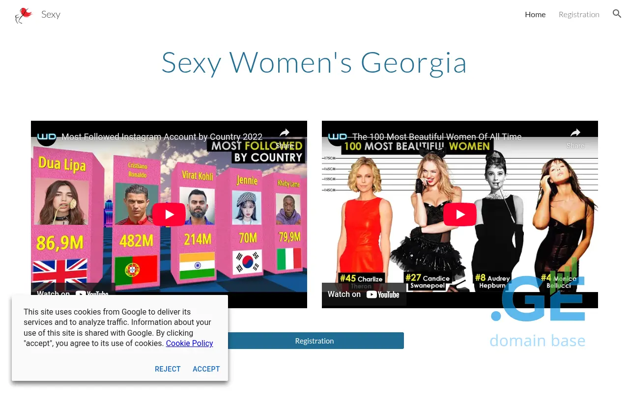 Screenshot of the site sexy.ge