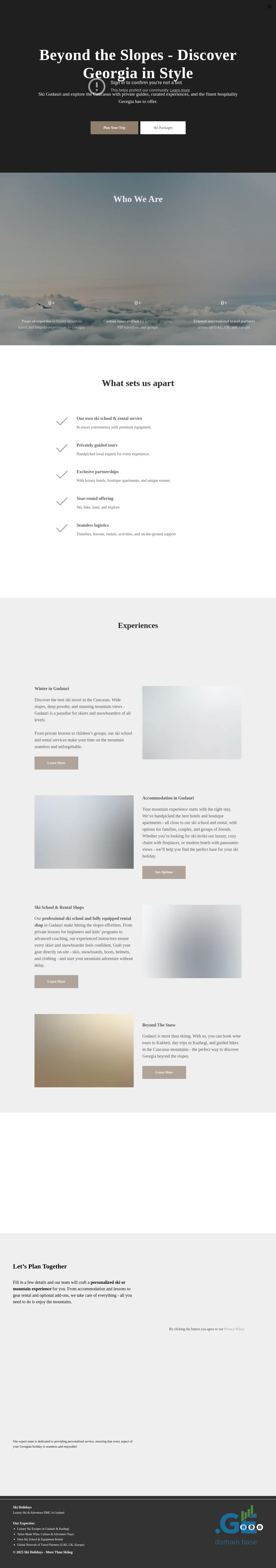Screenshot of the site skiholidays.ge