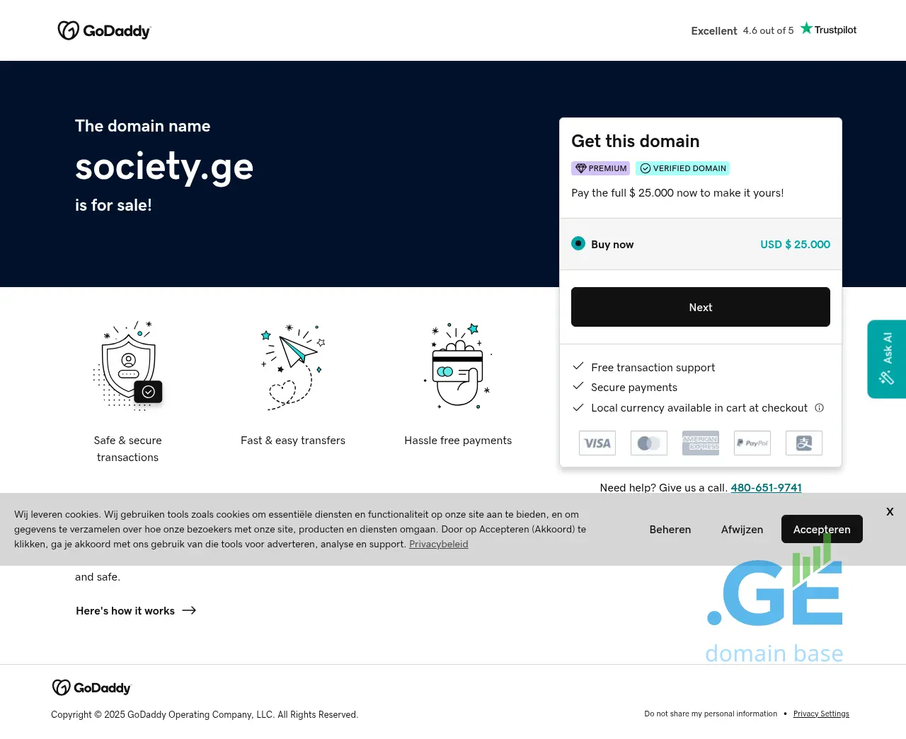 Screenshot of the site society.ge