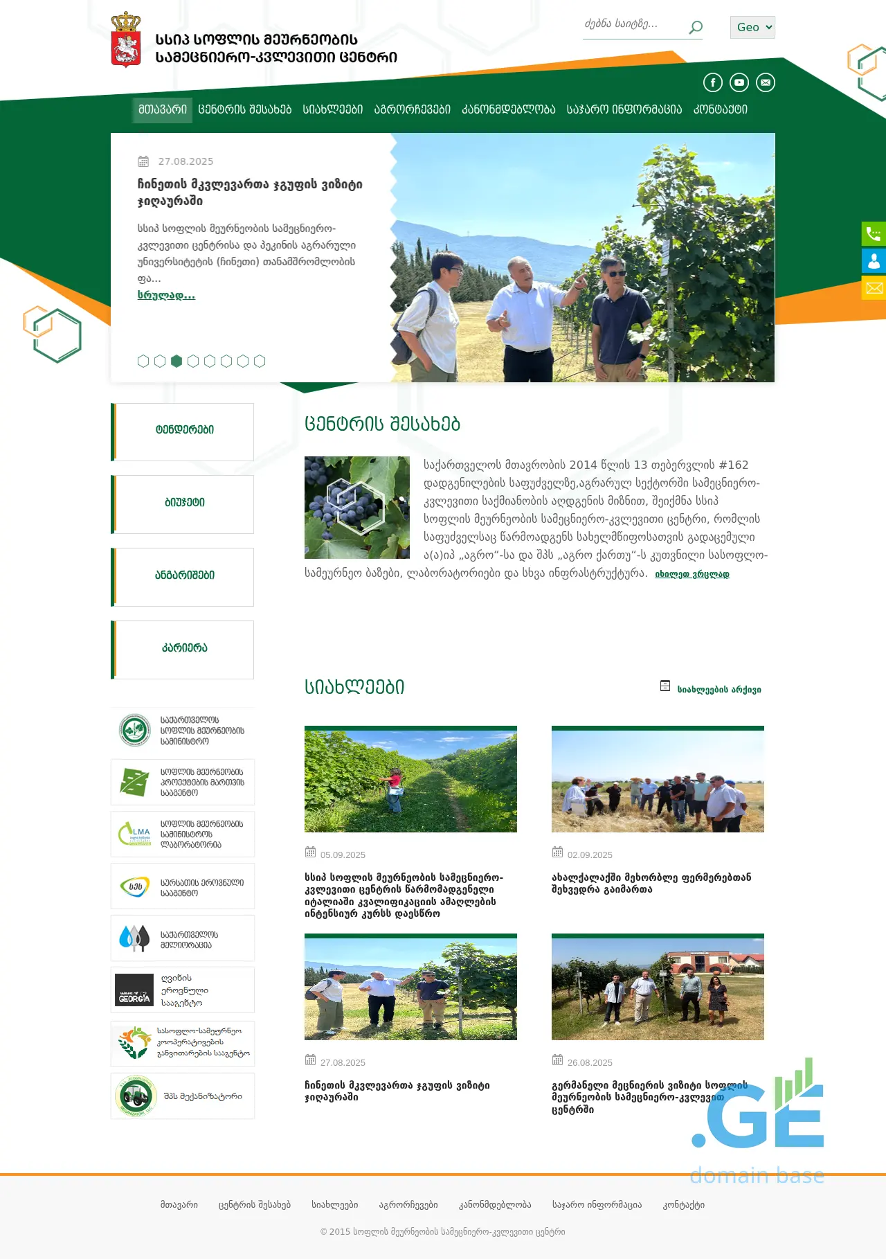 Screenshot of the site srca.gov.ge