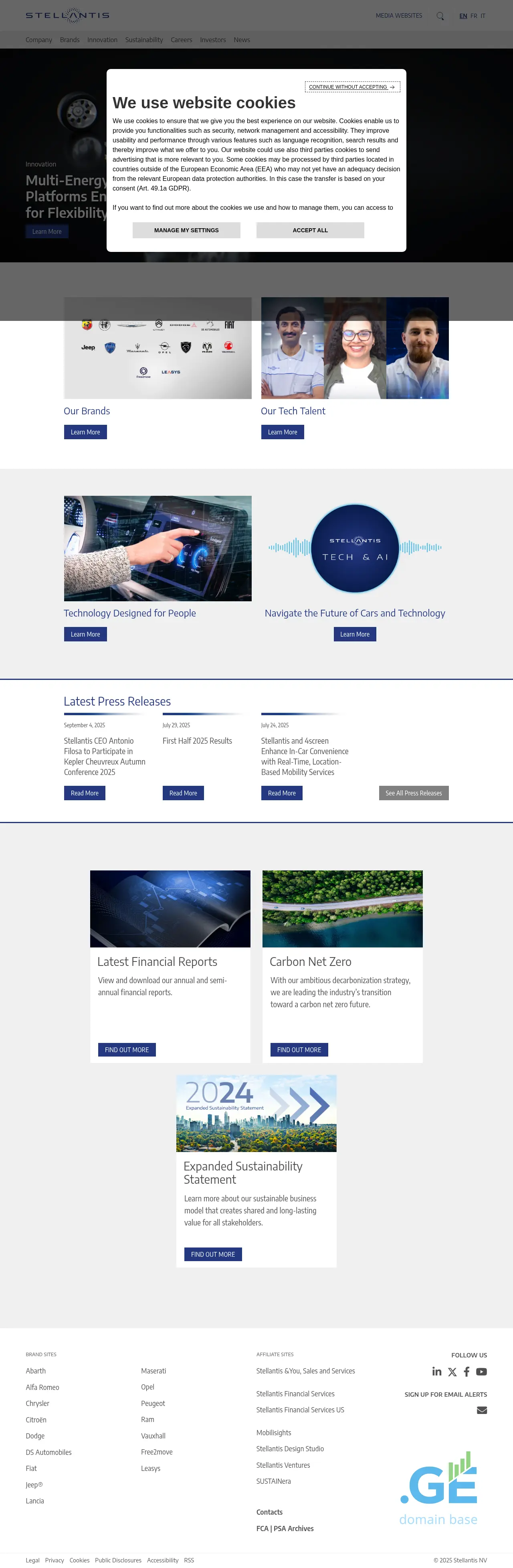 Screenshot of the site stellantis.com.ge