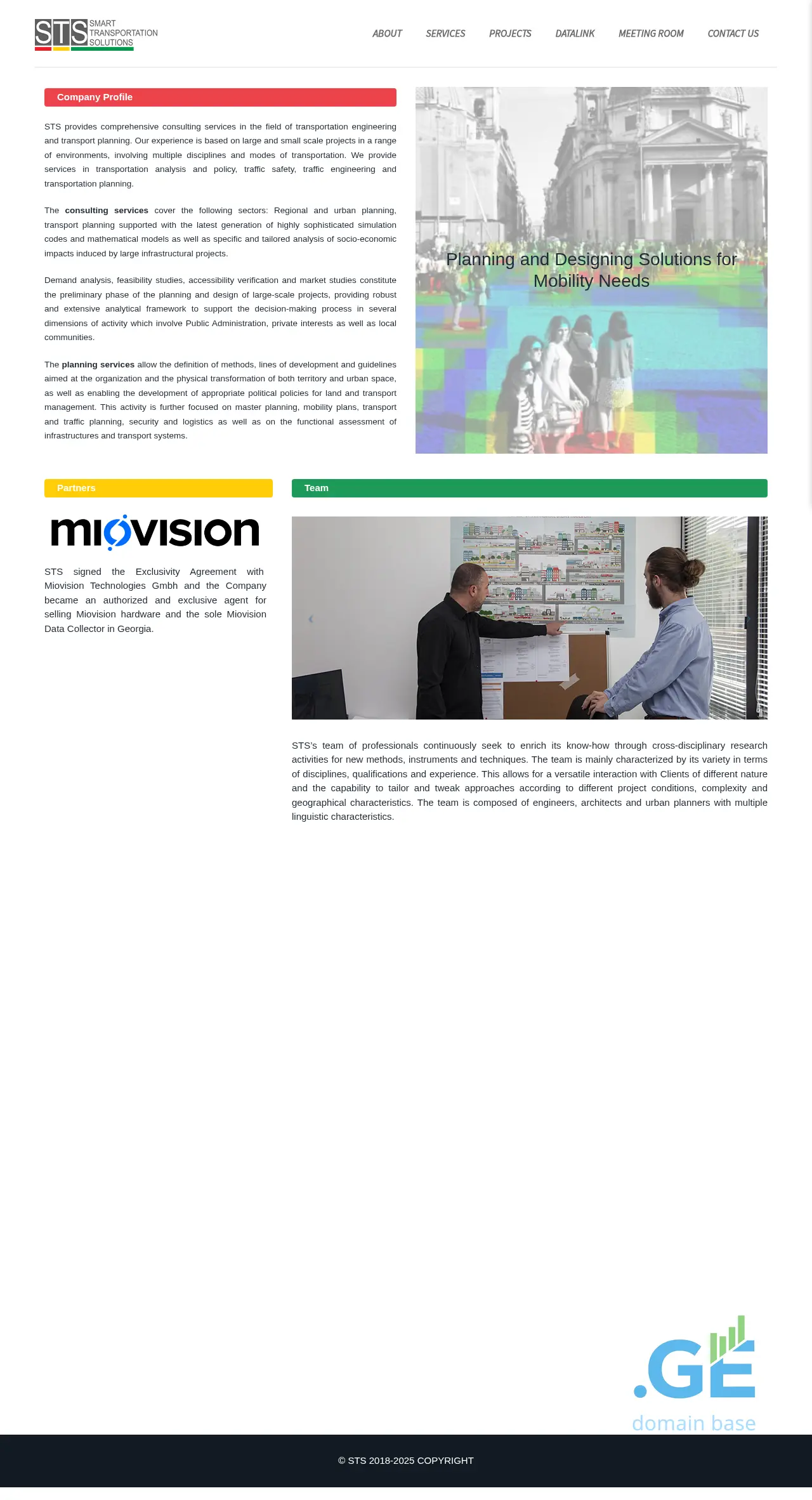 Screenshot of the site sts.com.ge
