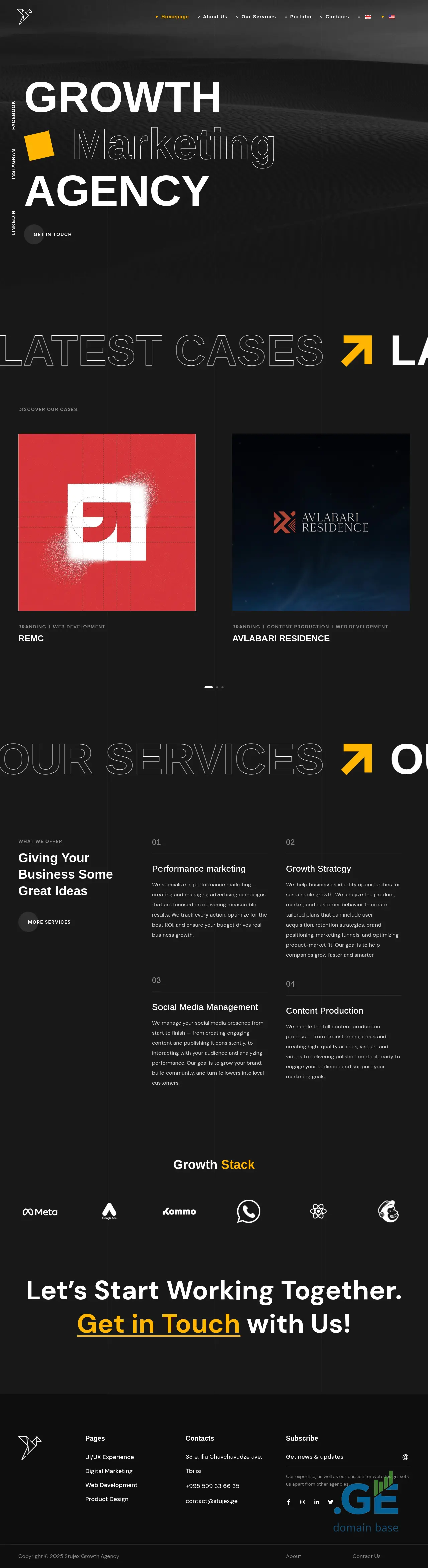 Screenshot of the site stujex.ge
