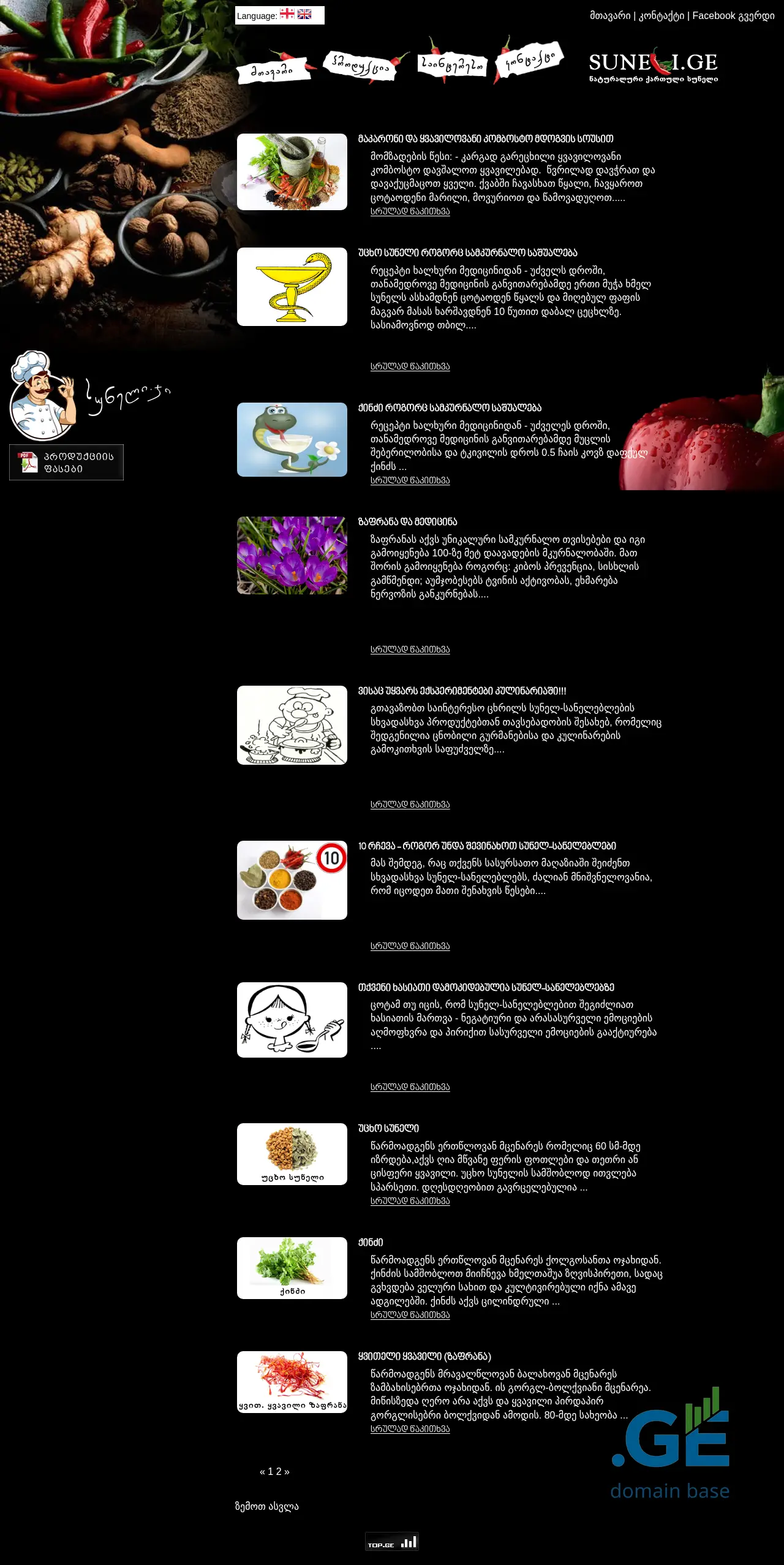 Screenshot of the site suneli.ge