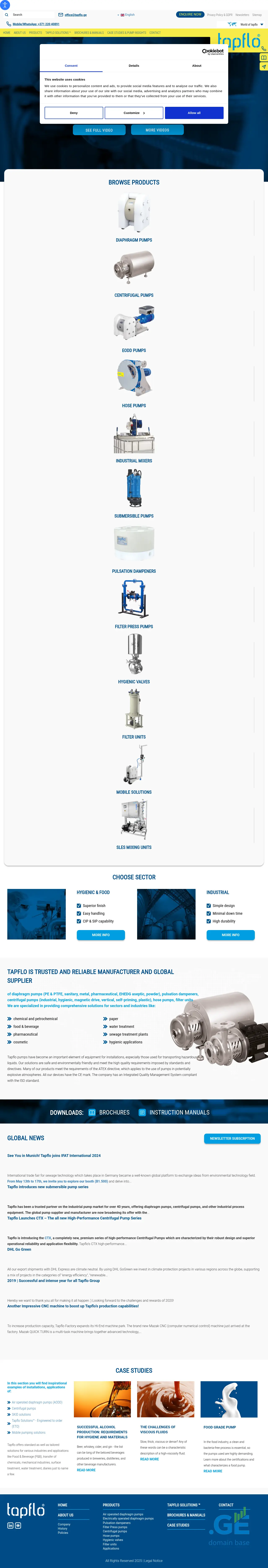 Screenshot of the site tapflo.ge