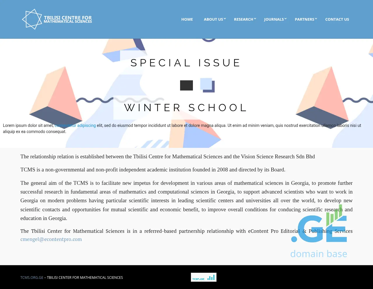 Screenshot of the site tcms.org.ge