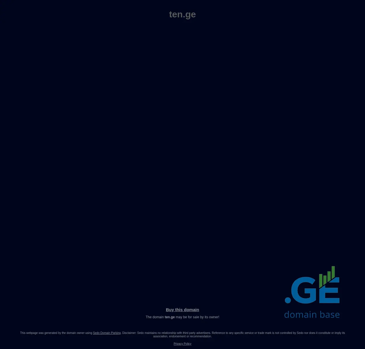 Screenshot of the site ten.ge