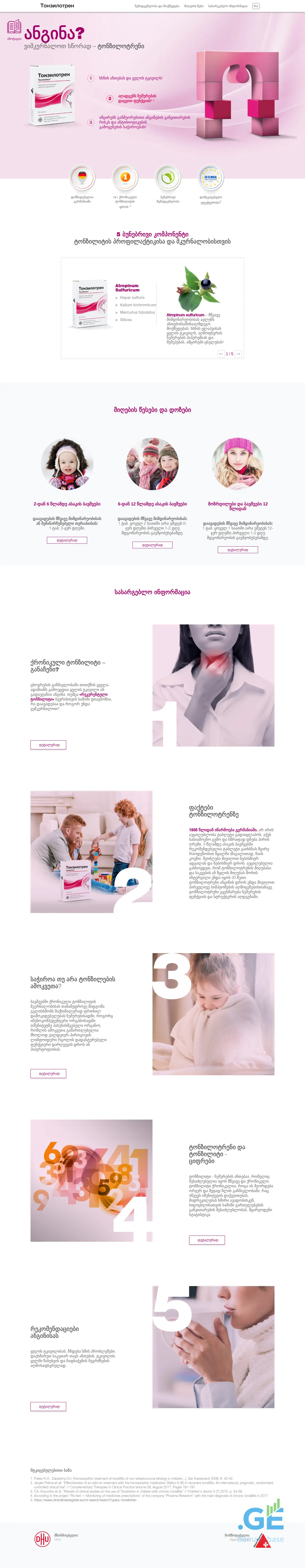 Screenshot of the site tonsilotren.com.ge