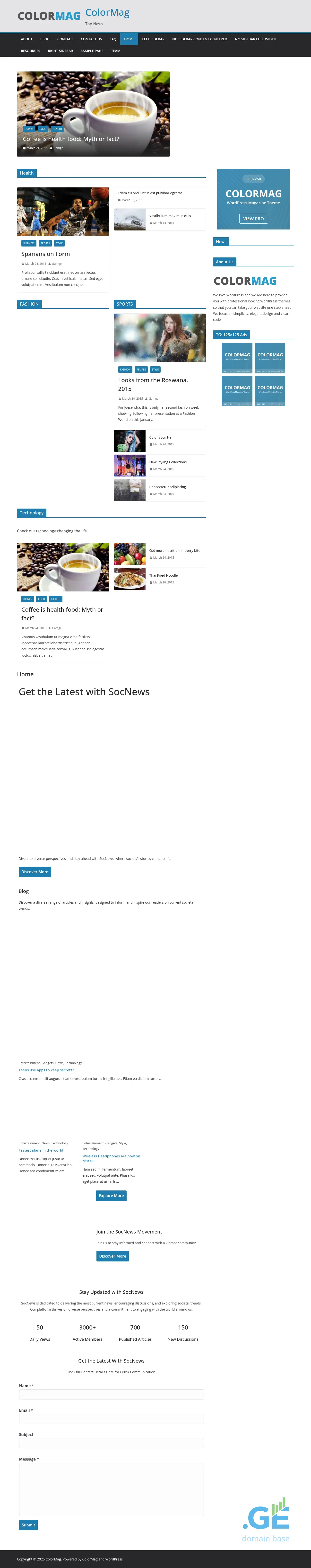 Screenshot of the site topnews.ge