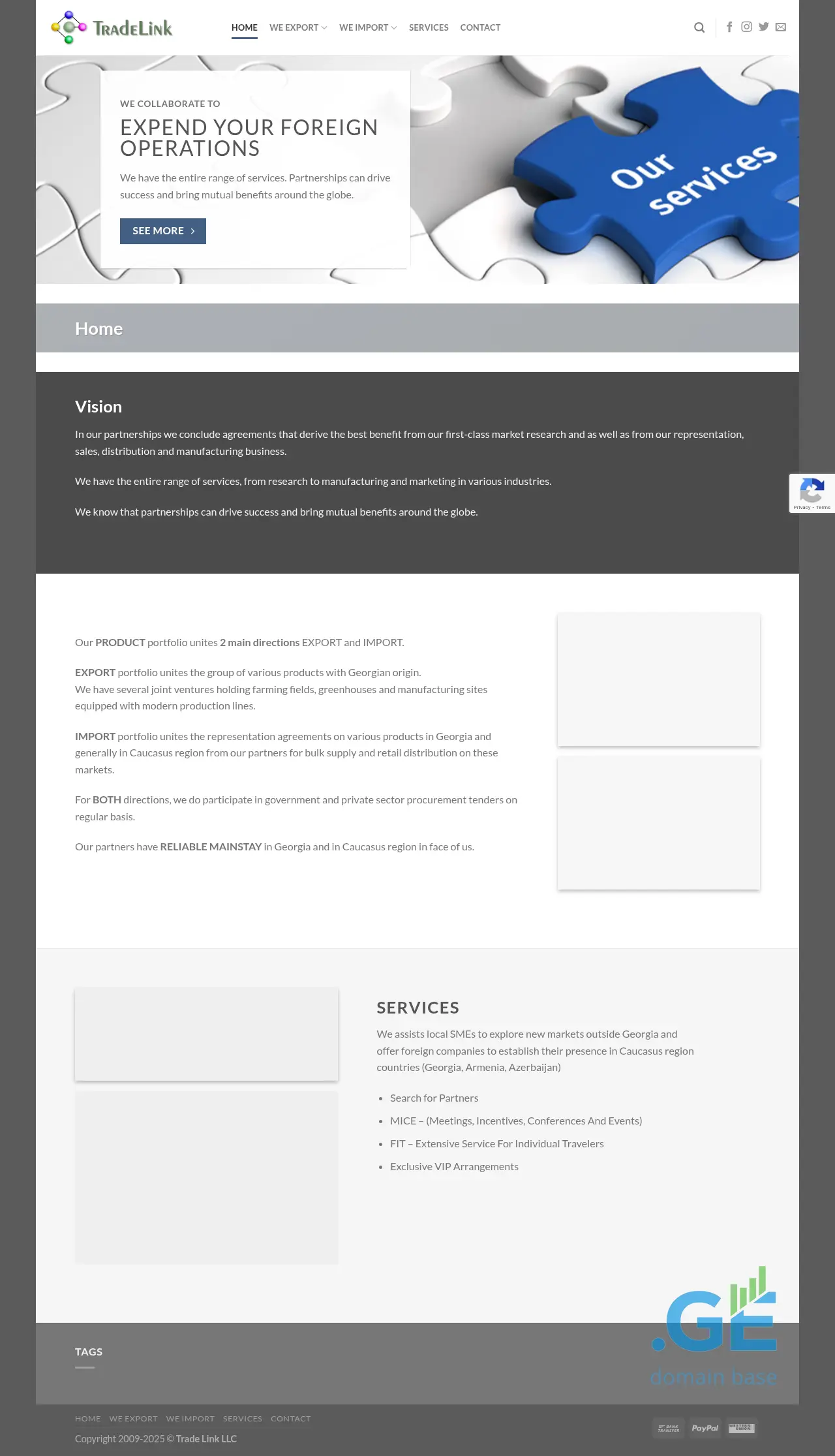 Screenshot of the site tradelink.com.ge
