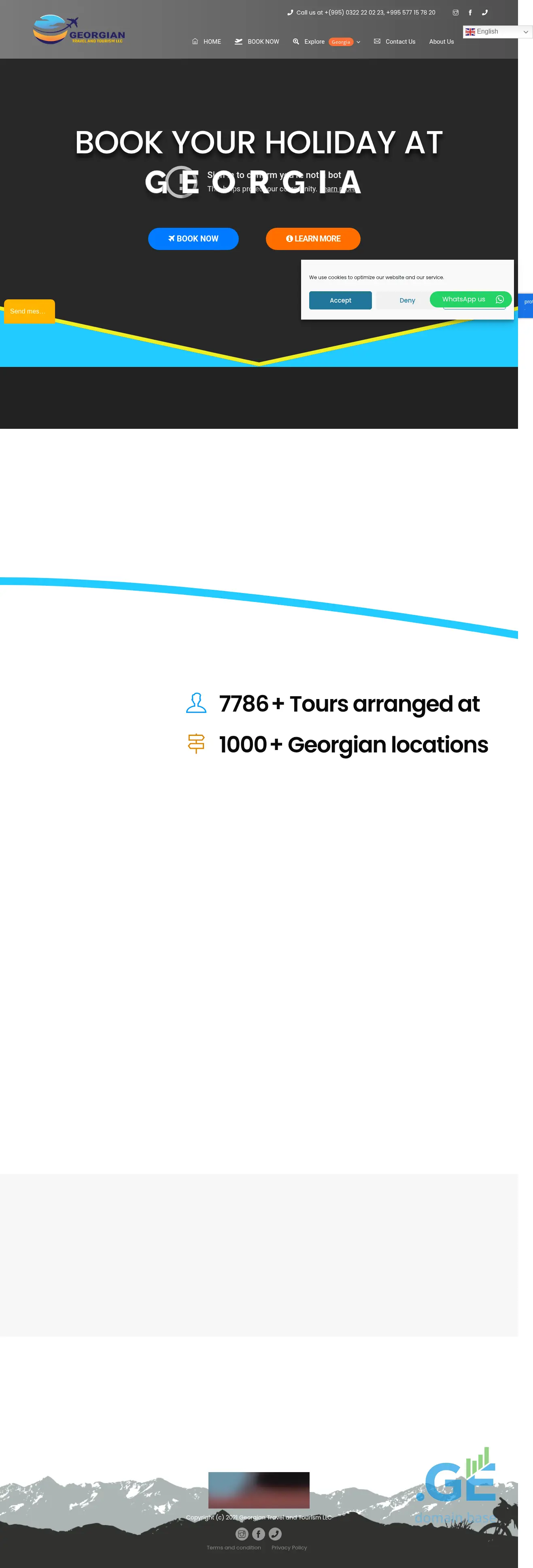 Screenshot of the site traveltourism.com.ge