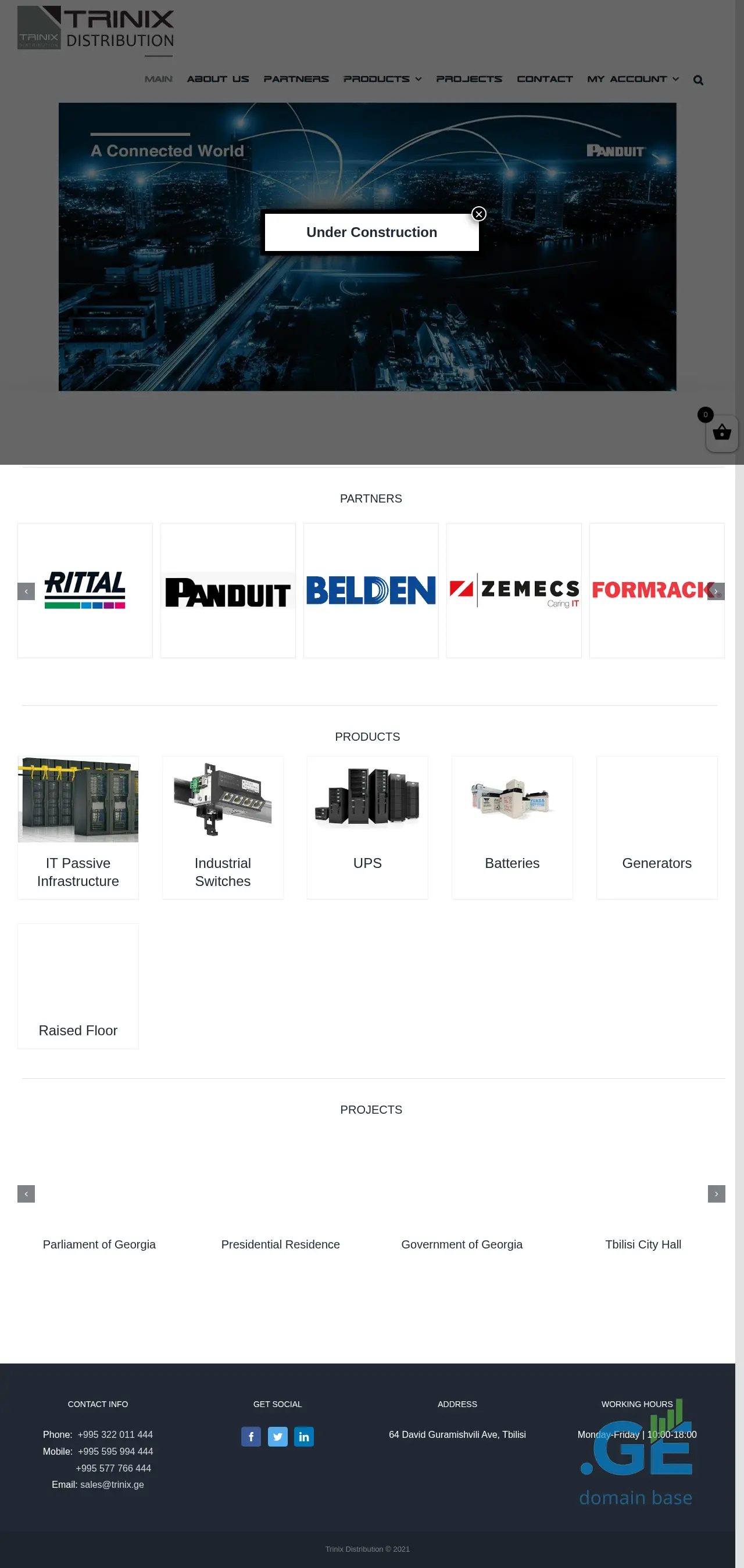 Screenshot of the site trinix.ge