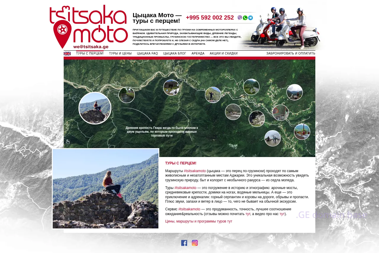 Screenshot of the site tsitsaka.ge