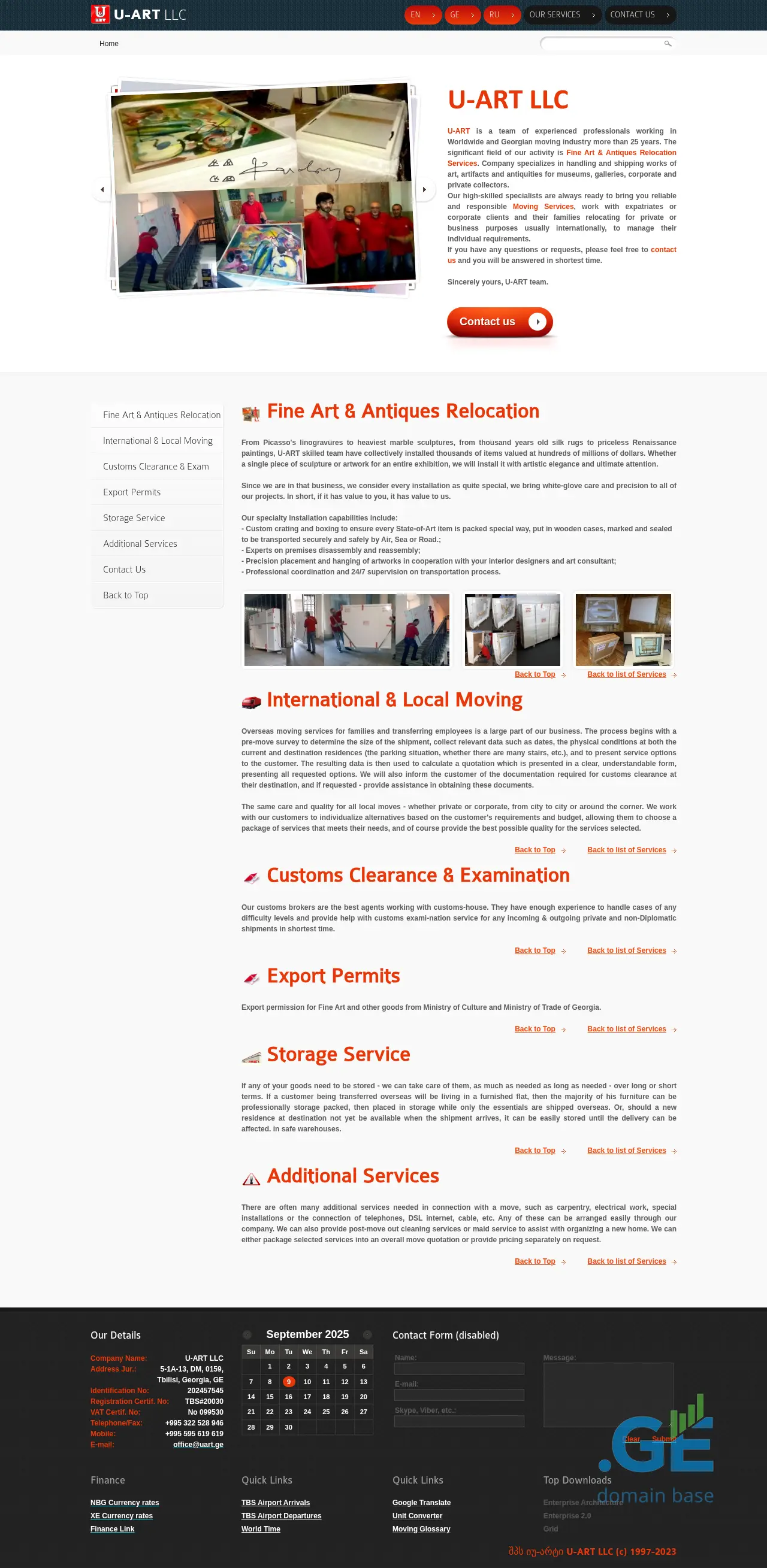 Screenshot of the site uart.ge