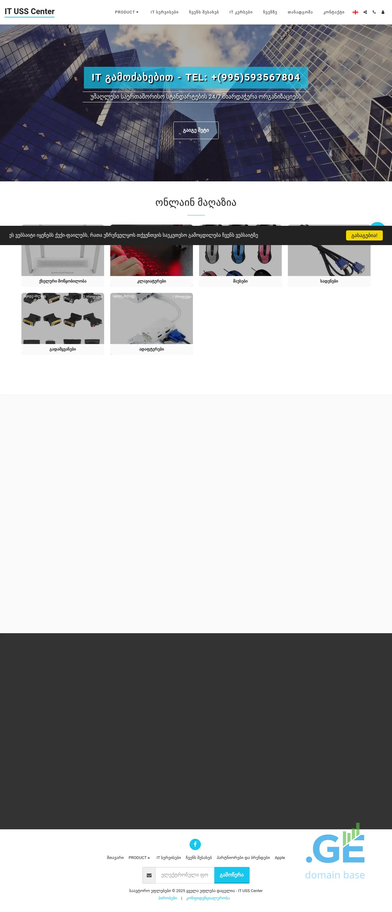 Screenshot of the site usscenter.ge