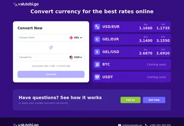 Screenshot of valutebi.ge