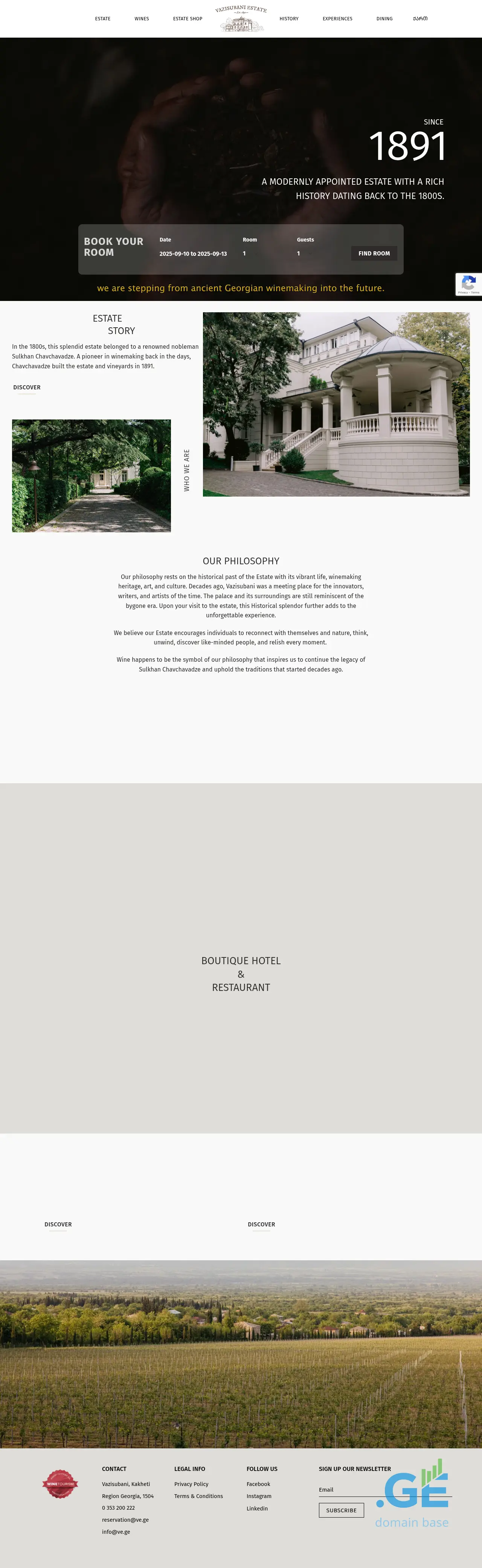 Screenshot of the site vazisubaniestate.ge