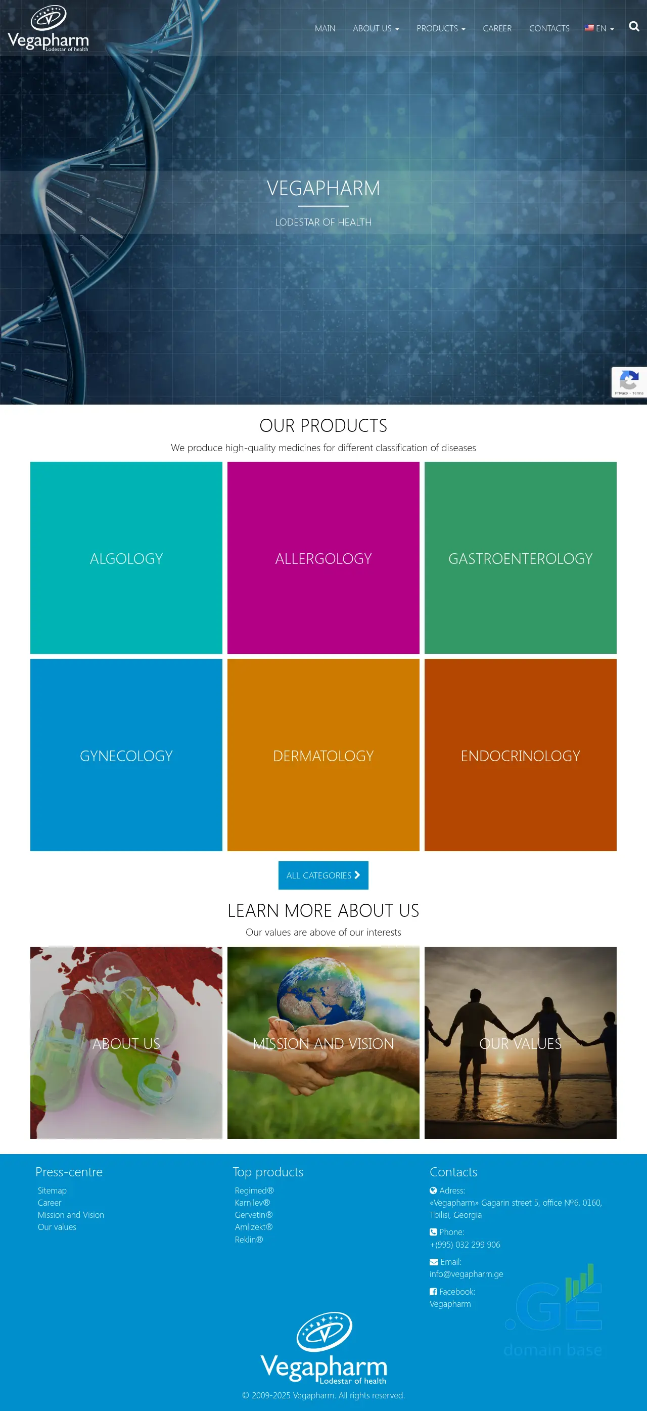 Screenshot of the site vegapharm.ge