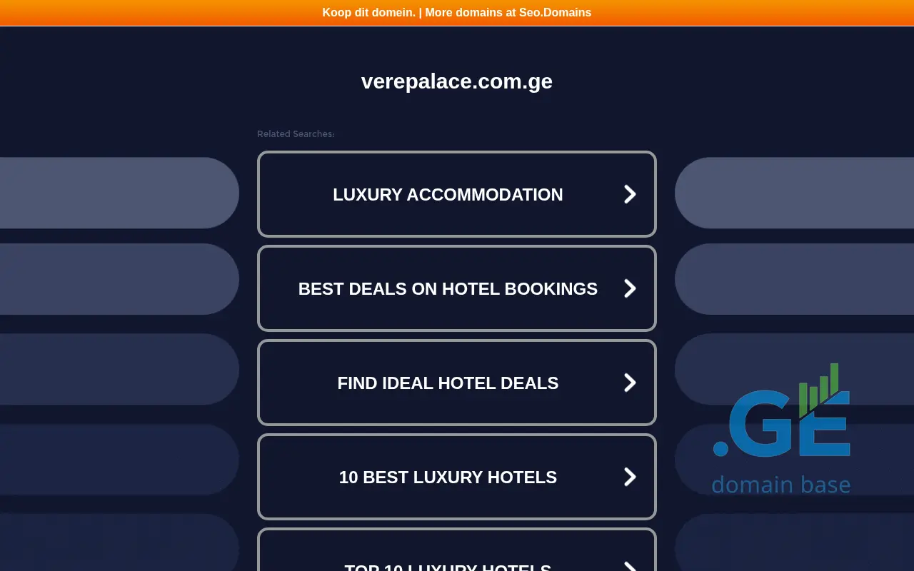 Screenshot of the site verepalace.com.ge