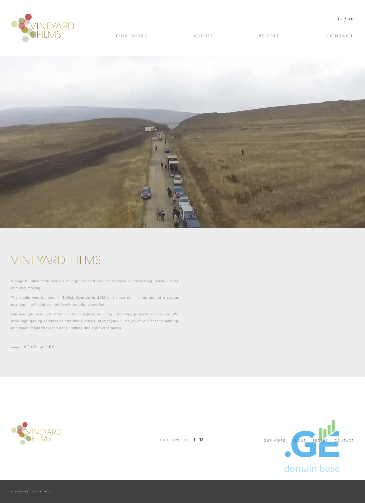Screenshot of the site vineyardfilms.ge